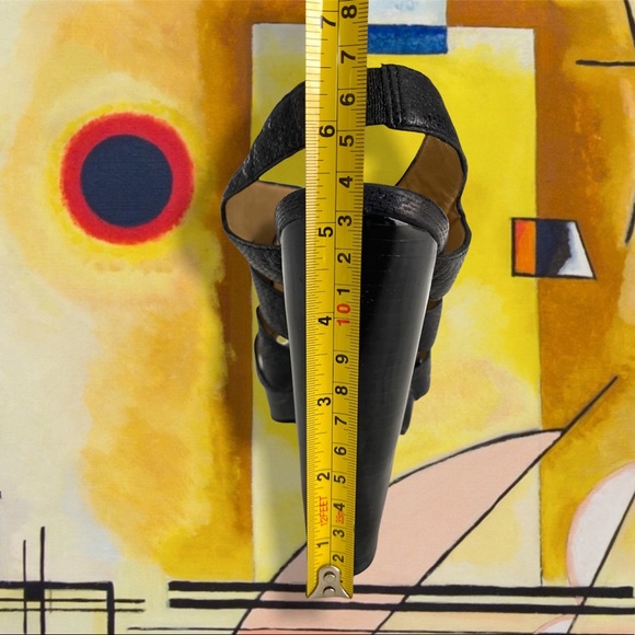 Coach Moreen Heels Black Platform Leather Women Shoes Size 8 B - Picture 10 of 17